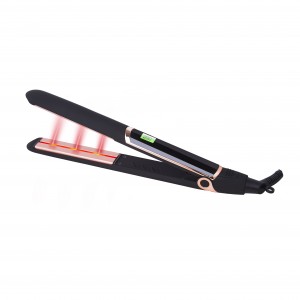 2 in 1 Infrared Hair Straightener Fast Heat MCH LCD Display Electric Ceramic Flat Iron Curl and straight beauty care tools