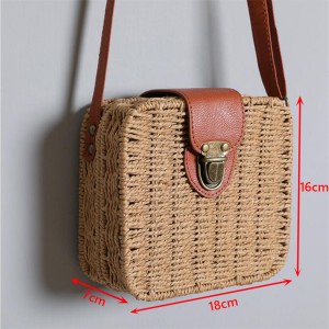 Hotting Candy Color Shoulder Bag Handmade Straw Bags Mini Woven Flap Sweet Pastoral Style Rattan Bag