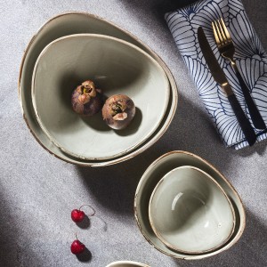 Unbreakable Japanese style irregular porcelain home dinner tableware sets glaze china plates bowls set ceramic dinnerware