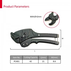 High Quality Ratchet Type PTFE Coated Plastic Portable Plumbing Hand Tools Special Steel Alloy Blade PVC Pipe Cutter 42mm