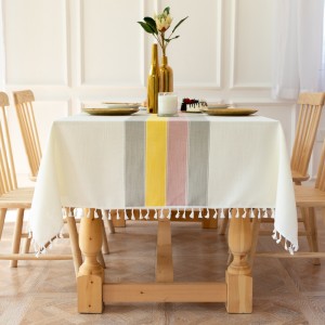 Home Decor Anti Wrinkle Cotton Linen Table Cloth Cover for Kitchen Dining Room