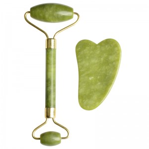 Cheap new arrival 100% Natural Green jade roller facial face jade roller with Box For Women