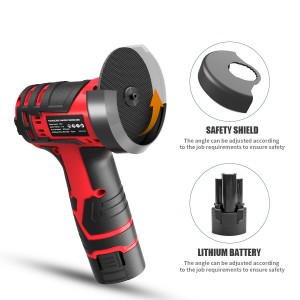 12V Brushless Mini Angle Grinder Cordless Polishing Grinding Machine Diamond Cutting Electric DIY Power Tools
