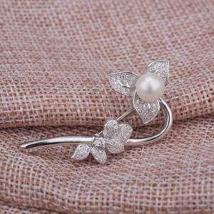 925 Sterling Sliver Flower silver brooch