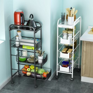 Narrow Home Kitchen Storage 4 Tiers Slim Home Kitchen Storage And Organizers Bathroom Storage Organizer With Wheels