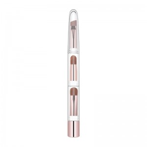 Spot 3 in 1 skin tone telescopic makeup Brush portable makeup brush beauty makeup tool Mini eye brush