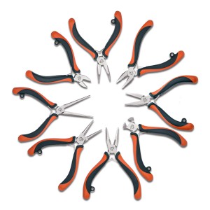 8 Piece Mini Pliers Set with Pouch Hand Tool Set Combination Flat Bent Needle Round Long Nose Diagonal Side End Cutting