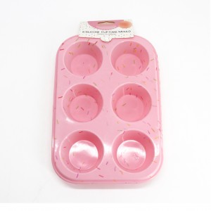 Large Silicone Bakeware Dishwasher Safe Nonstick Cake Maker Molds Silicone Muffin Baking Pan Cupcake Tray 6 Cup