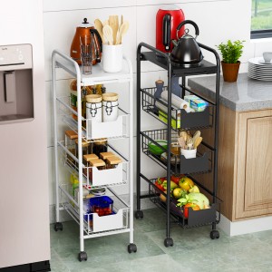 Narrow Home Kitchen Storage 4 Tiers Slim Home Kitchen Storage And Organizers Bathroom Storage Organizer With Wheels