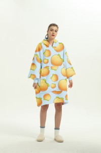 Comfortable Unisex Sweatshirt Wearable Blanket Polyester Printing Hoodie Hooded Blankets For Adult