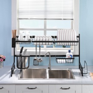 Over The Sink 85cm Stainless Steel Over the Sink Dish Drying Rack Dish Drainer Rack Kitchen Storage