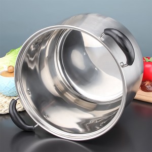 10 Liter 26CM Stainless Steel Casserole Bakelite Handle Cookware Large Tall Stock Pot With Glass Lid
