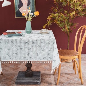 Hot Selling Small Fresh Tablecloths Lilacs Crushed Garden Cotton Linen Tablecloths Art American Decorative Picnic Cloths
