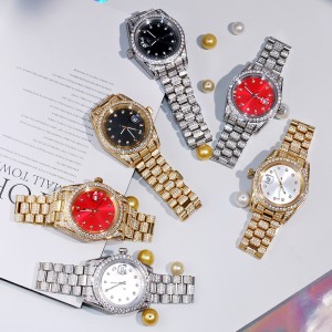 High Quality Fashion Gold Plated Wrist Luxury Mens Diamond Iced Out Custom Logo Quartz Watch For Men