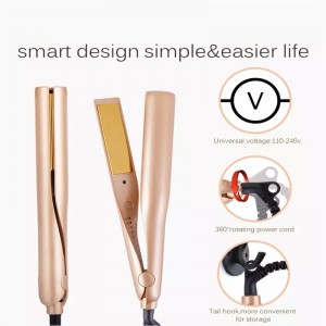 Welcomed twisted flat irons gold 360 degree rotate ceramic quick straightener curler hair care tools