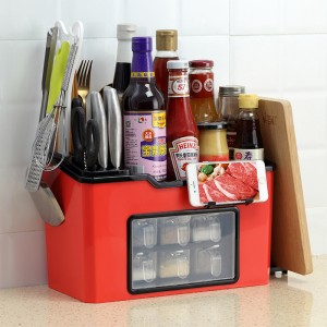 Kitchen Storage & Organizer Knife Seasoning Organizer Box Storage Rack Plastic Condiment Bottle Mix Tool Holder