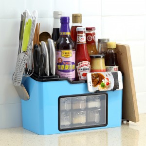Kitchen Storage & Organizer Knife Seasoning Organizer Box Storage Rack Plastic Condiment Bottle Mix Tool Holder