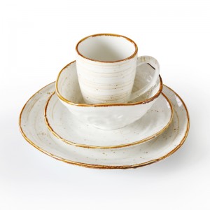 Handmade nordic tableware irregular ceramic plates sets crockery dinnerware sets porcelain dinner set