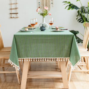 Best Sellers Net Ins Fresh Plaid Table Cloth Cotton and Linen Tassel Coffee Towel Dropshipping Home Tablecloths