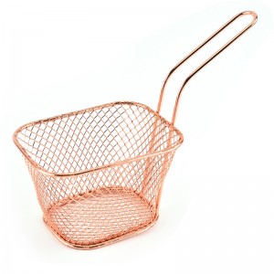 Mini Fry Basket French Fries Baskets Snack Basket Food Case Iron Square Frying Pot in Kitchen