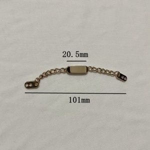 High quanlity Handmade Metal Clothing Accessory Hand Sewing Chain With Covered Metal Label for cloth bag shoes swimwear