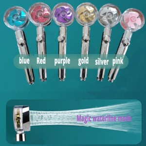 360 Degrees Rotating Rainfall fan shower head High Pressure With Small Fan Hand-held Bathroom Accessories