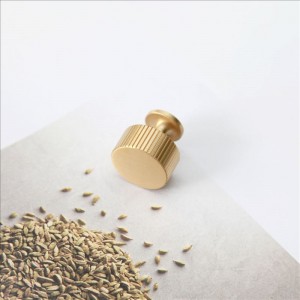 Gold Knobs for Dresser, Brushed Brass Cabinet Knobs Round Kitchen Hardware Handle Pulls