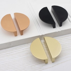 Brass half moon handles and knobs cabinet handles Guangdong furniture hardware factory