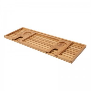 Luxury Bamboo Bathroom Accessories Non-slip Bath Tub Tray bamboo bath caddy tray
