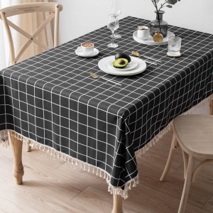 Hot Selling Factory Directly Tassel Square Tablecloth Decoration Linen Polyester Party Table cloth