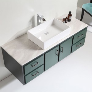 Bathroom storage cabinet with sink modern bathroom vanity with LED lighting mirror custom bathroom equipment
