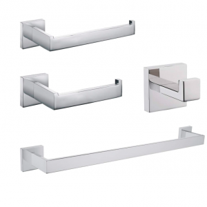 hot sale shower room square design sus304 stainless steel 4pcsset bathroom accessories set