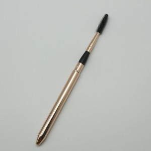 Custom logo Silicone eye brow makeup brush Rose gold retractable eyelash spoolie brush silicone makeup with lid Makeup tools