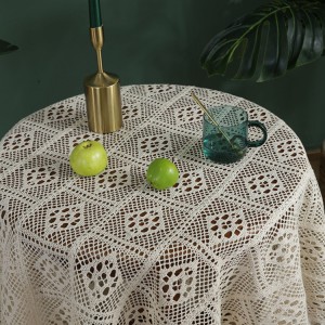 Wholesale Table Cover Lace Cotton Party White Tablecloths,Custom Round Wedding Table Cloth