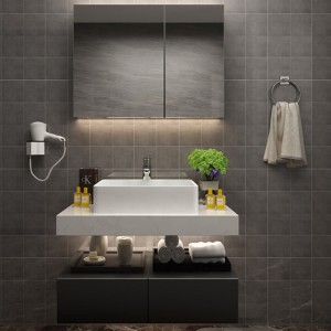 Bathroom Equipment Drawer Storage closeout cabinet 90 cm Luxury Carrara Marble white Lacquer Bathroom Double Vanity
