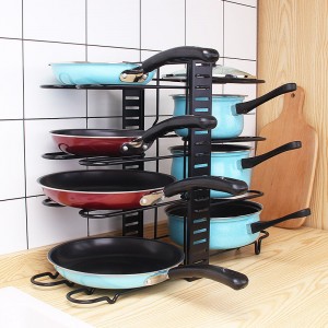 Storage Holders Multi-layer Adjustable Height Folding Metal Home Furniture Pot Pan Lid Rack Holders Organizer Kitchen Storage