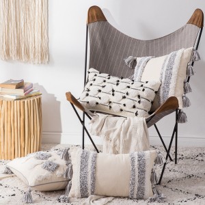 Home Decor Ethnic Cushions Bedside ins Moroccan Lace Tassel Tufted Indian Pillowcase
