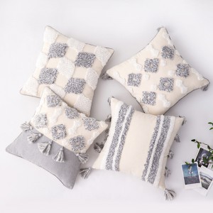 Home Decor Ethnic Cushions Bedside ins Moroccan Lace Tassel Tufted Indian Pillowcase