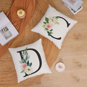 Home Soft Decorative Flower Letter Short Plush Super Soft Pillow Cushion Cover