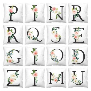 Home Soft Decorative Flower Letter Short Plush Super Soft Pillow Cushion Cover