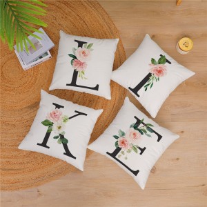 Home Soft Decorative Flower Letter Short Plush Super Soft Pillow Cushion Cover