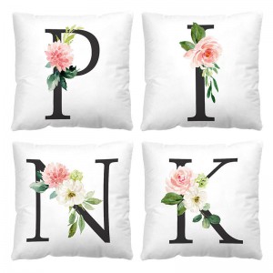 Home Soft Decorative Flower Letter Short Plush Super Soft Pillow Cushion Cover