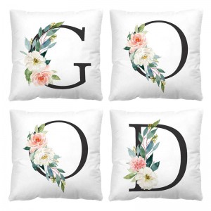 Home Soft Decorative Flower Letter Short Plush Super Soft Pillow Cushion Cover