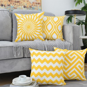 Home towel embroidery ins Nordic pillowcase 3D three-dimensional geometric yellow embroidery