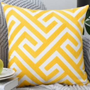 Home towel embroidery ins Nordic pillowcase 3D three-dimensional geometric yellow embroidery
