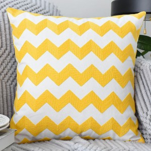 Home towel embroidery ins Nordic pillowcase 3D three-dimensional geometric yellow embroidery