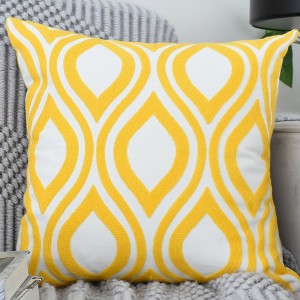 Home towel embroidery ins Nordic pillowcase 3D three-dimensional geometric yellow embroidery