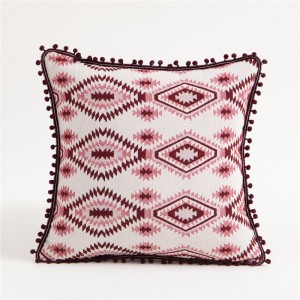 Hot Selling American Moroccan Flower Hair Ball Geometric Pillow Cushion Pillowcase