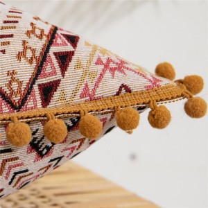 Hot Selling American Moroccan Flower Hair Ball Geometric Pillow Cushion Pillowcase