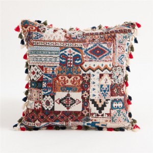 Hot Selling American Moroccan Flower Hair Ball Geometric Pillow Cushion Pillowcase
